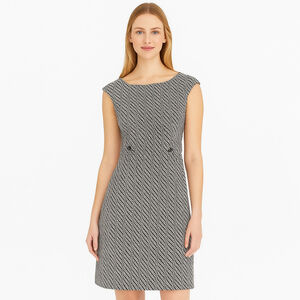 Women's Ann Taylor Factory Black & White Patterned Cap Sleeve Dress Size 10